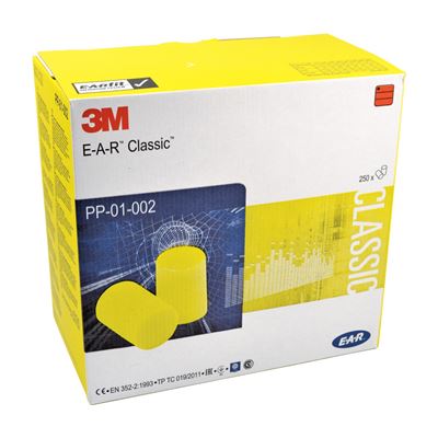 3M EAR PP-01-002 Classic Oordoppen, 28 dB, zonder koord, kussenverpakking, 250 paar/doos